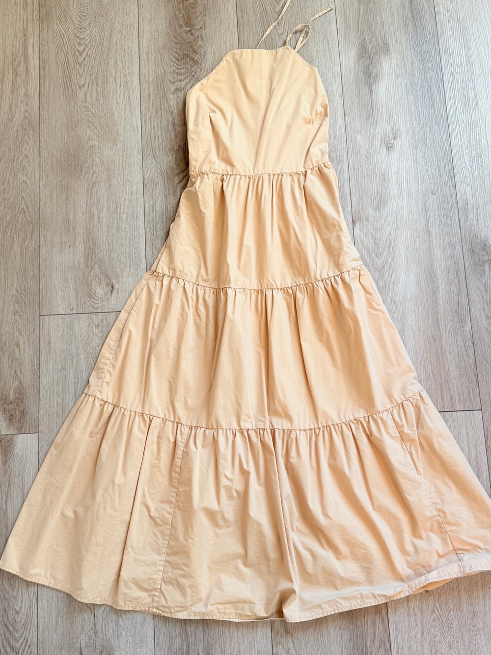 GAP Peach Tiered Maxi Dress with Spaghetti Straps